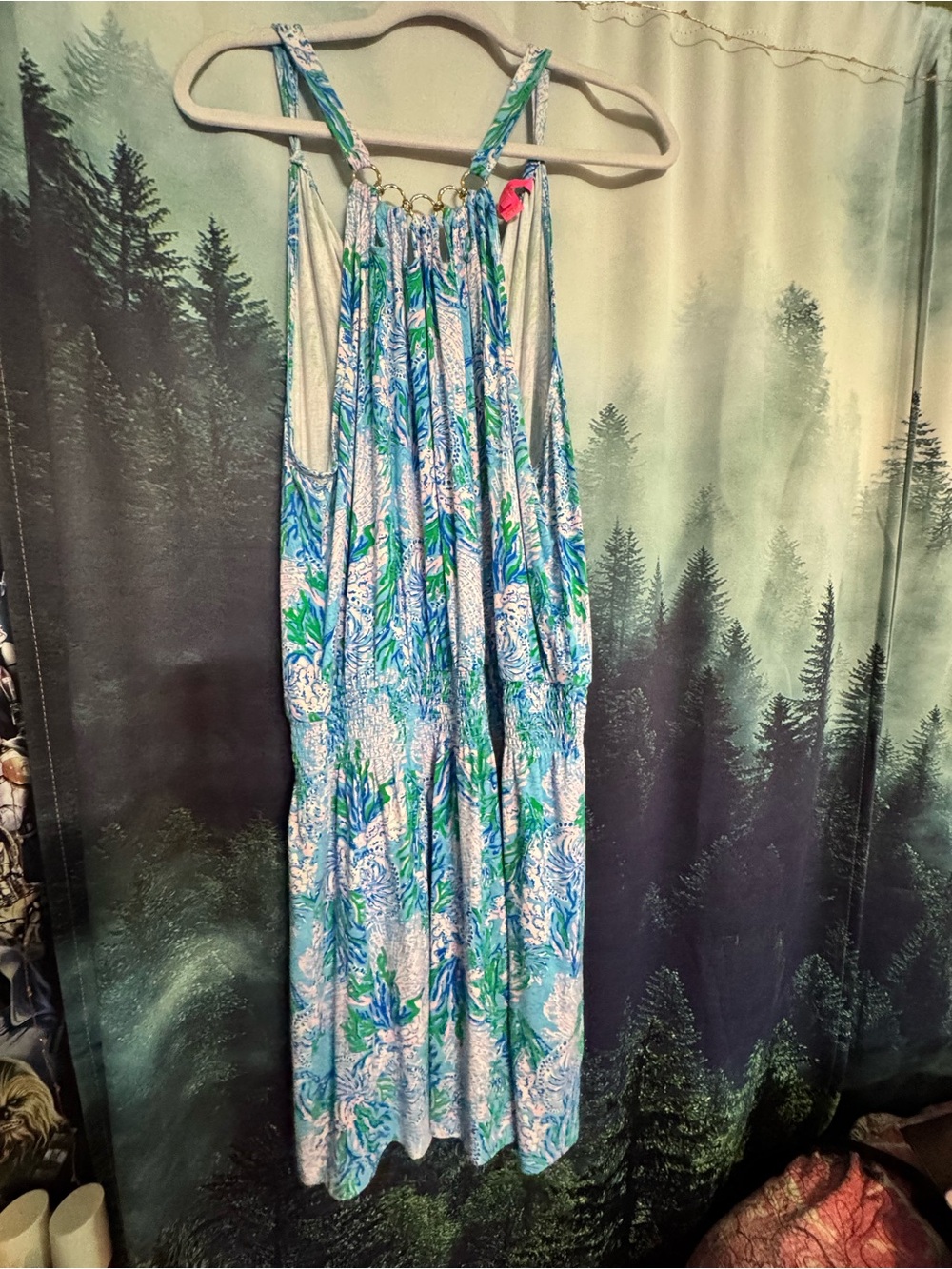 Women’s Floral Blue & Green Halter Romper